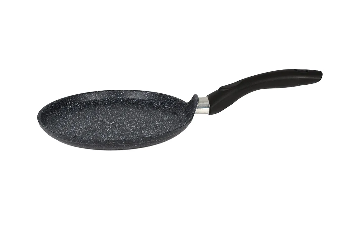 Сковорода блинная 220мм с ручкой, АП линия «GRANIT» (black) индукция Kukmara - Сковороды для блинов